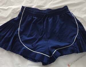 Champion Collegiate Pleated Short Blue Depths Navy Ruffle Athletic Shorts M